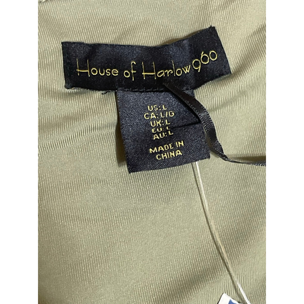 Women's House of Harlow 960 Olive Green Sleeveless Bodysuit size L - Picture 4 of 5